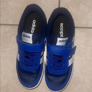 adidas Kids Royal Blue and White Velcro Sneakers